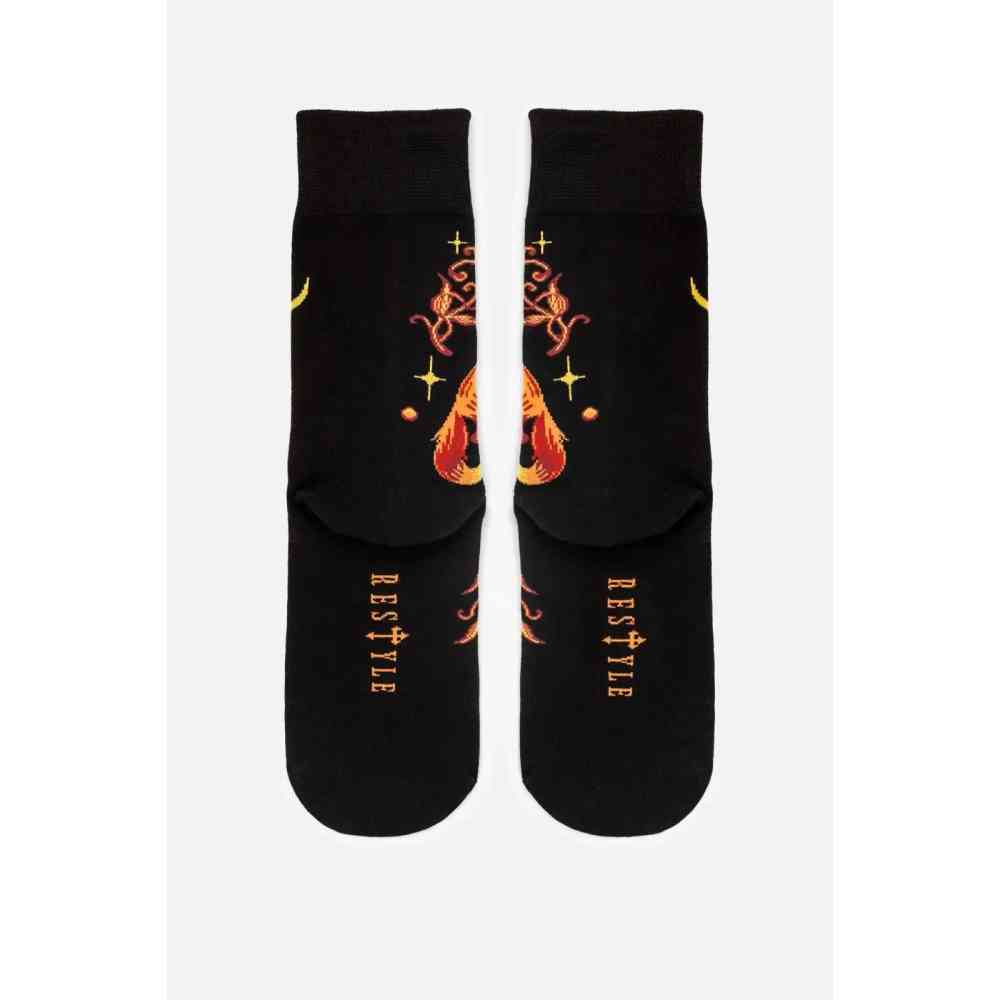 Restyle - Foxes Jacquard Socks - Black